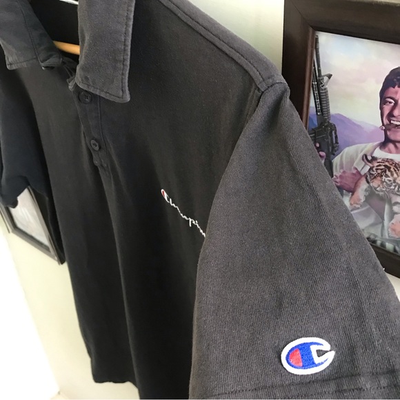 Champion Black polo(M-L) - Picture 7 of 9